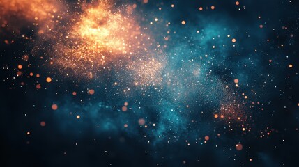 Obraz premium Abstract cosmic dust and glittering lights. Ideal for backgrounds, fantasy, or magical themes.