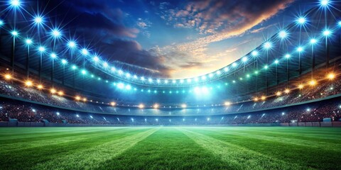 Night Sports Stadium Lights T-Shirt Design Background - Dynamic Action Photography