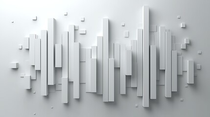 Obraz premium Abstract white geometric shapes wall art, modern design background for website or presentation