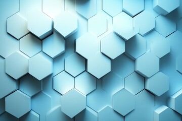 Fototapeta premium White Abstract Background with Hexagon Pattern on Light Grey Wall. Ideal for Modern Wallpaper Design in Technology, Science, and Sports Concepts.