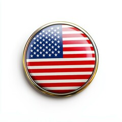 United States Flag Button Patriotic Symbol Round Metal Pin Badge Emblem