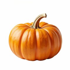 Obraz premium Vibrant Orange Pumpkin Emblem of Autumn Harvest and Seasonal Celebration Decor Isolated on White