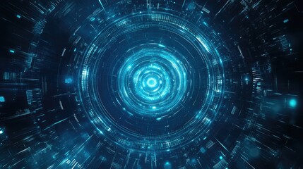 Obraz premium Abstract Futuristic Digital Tunnel