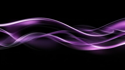Naklejka premium Abstract Purple Waves Flowing Dark Background