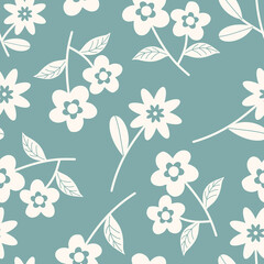 Flower seamless pattern design with beautiful flower and leaves. Flower art. floral and leaf pattern design for fabric, cotton, wallpaper, satin, gift wrap, carpet, background.	