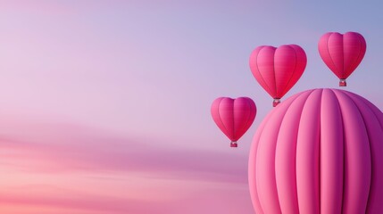Heart Shaped Hot Air Balloons Ascending Into the Tranquil Sky Dreamy Skies Hot Air Ballooning
