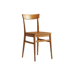 A wooden chair, furniture, isolated on transparent background.