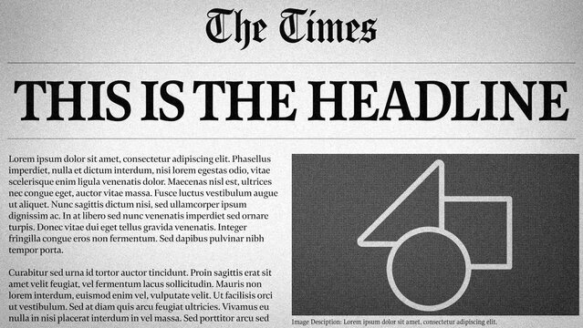Newspaper Headline with Text and Media