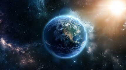Obraz premium 宇宙と地球