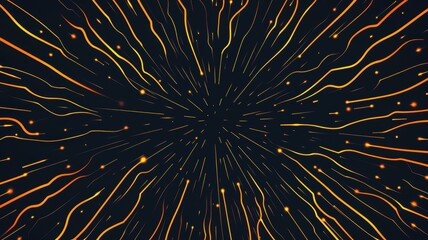 Abstract radiant curve lines of bright, exploding from the center