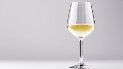 White wine glass, studio shot, light background, beverage