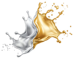 Silver and gold splash splashes abstract expression.