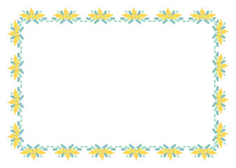 Cute Mimosa Flowers and Leaves Rectangular Frame