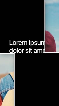 Vertical Split Shape Transitions with Text