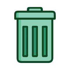 Eco waste recycling bin icon