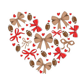Football Heart valentine coquette bow EPS Vector, custom football EPS Vector, football designs EPS Vector, football EPS Vector, football EPS Vector, Two Football Players EPS Vector