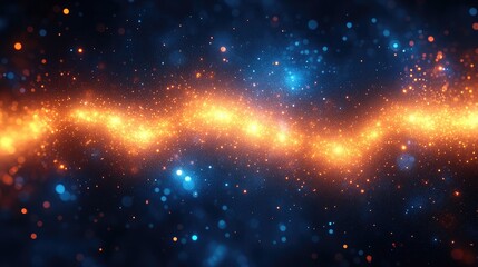 Fototapeta premium Orange blue energy wave abstract background