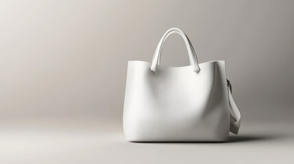 Empty White Tote Bag.