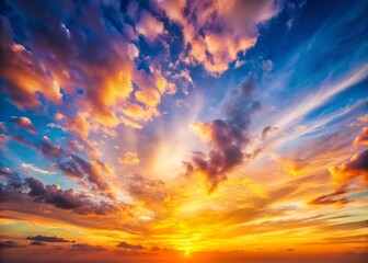 Fototapeta premium Pastel Sunrise Sundown Sky: Minimalist Cloudscape Panorama High Resolution Stock Photo