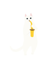 猫のバンド　サキソフォーン奏者の白猫