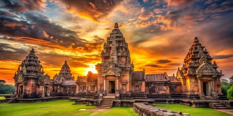 Obraz premium Phanomrung Historical Park: Ancient Khmer Temple Ruins at Sunrise, Thailand