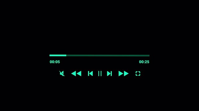  Music player scroll bar button with audio reactor, Music timeline or video track player, Timeline bar moving as song media playing, Audio music timeline bar moving with track on 0 to 30 sec