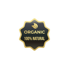 Organic label or natural label vector isolated eps. Allergen free sign vector for product packaging design element. Allergen free label for packaging design element.