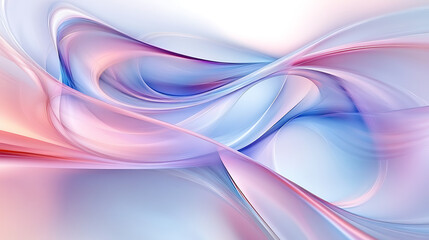 Naklejka premium Abstract fluid waves in soft pastel colors creating a calming and ethereal atmosphere.