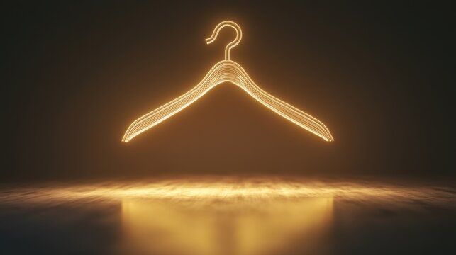 A glowing coat hanger symbol on a neutral background, representing abortion rights. Ideal for powerful visuals