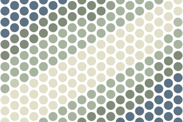 Dots arranged in hexagonal steel blue and sage green geometric pattern. Abstract design concept