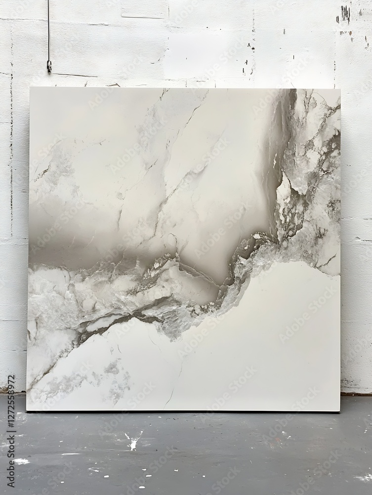 Poster elegant abstract wall art with smooth gray and white textures for modern home decor : generative ai