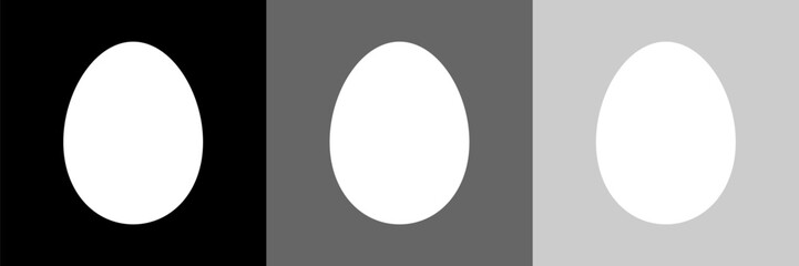 Minimalist White Egg on Black and grey Abstract Backgrounds
