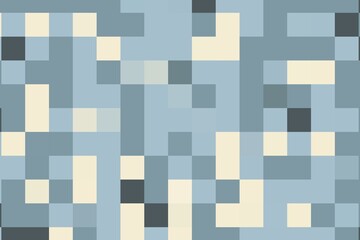 Square pixelated texture in light blue and green sage with a calming geometric structure. Abstract digital concept