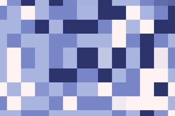 Square pixelated texture in peach blue with a soft, harmonious geometric pattern. Abstract digital background concept