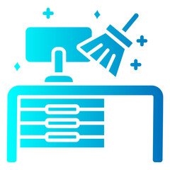 OFFICE CLEANING vector single icon with a glyph gradient style	