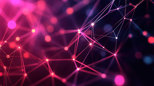 Futuristic digital network with neon glow, symbolizing advanced connectivity and innovation.
