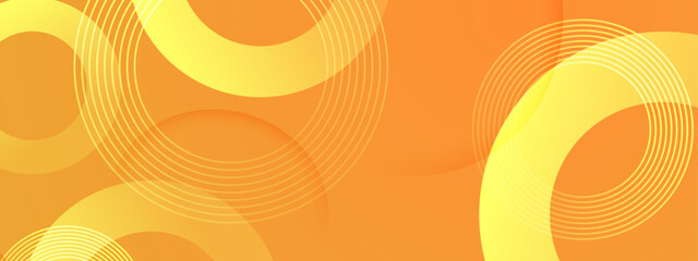 Orange background with yellow circles and lines a vibrant graphic design suitable for use in web banners, social media posts, and product packaging