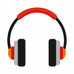 Headphones Vector Icon  on white background.