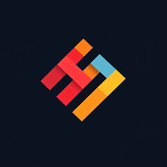 Obraz premium Abstract Geometric Logo Design: Modern and Colorful Visual Identity for Creative Agency