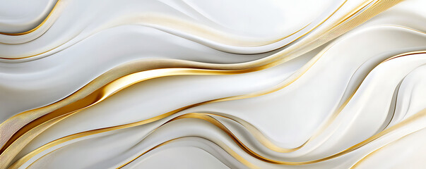 Obraz premium Elegant abstract background with flowing lines and golden accents on a smooth surface.