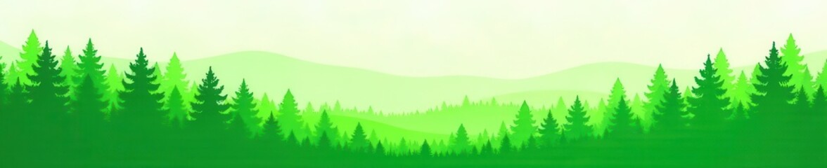 Obraz premium Vibrant green pine tree silhouettes, perfect for holiday designs , forest, design