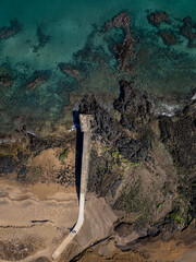 하늘에서 드론으로 촬영한 바다풍경 제주 서귀포시 안덕면 사계리 사계해안