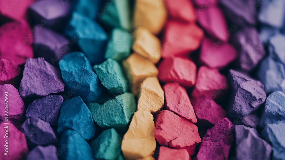 Poster colorful pastel chalks arranged in a rainbow pattern for creative art projects and design inspiratio