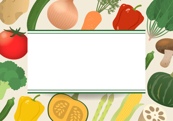 シンプルな野菜のフレーム背景_1
