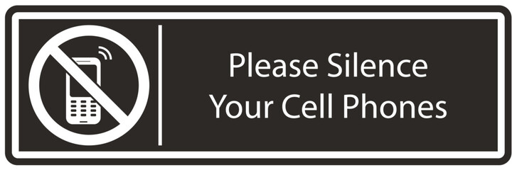 Obraz premium No cellular phone sign please silence your cell phones