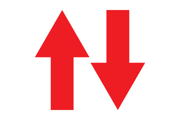 Green Up and Red Down Arrow Icons with Rounded Edges. Vector Image.