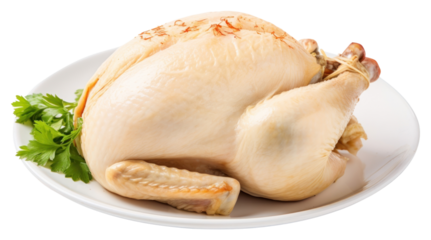 PNG Boiled whole chicken dinner plate food.