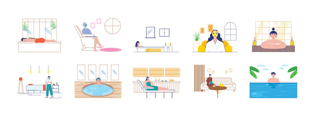 Spa set illustration. Flat vector illustration concept.