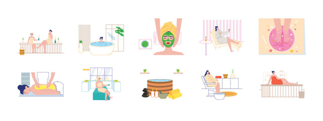 Spa set illustration. Flat vector illustration concept.
