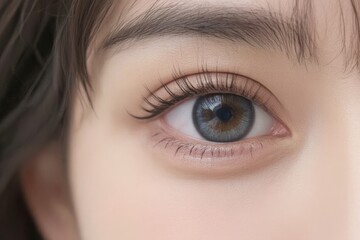 Obraz premium A woman with brown hair and blue eyes